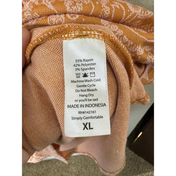 LuLaRoe Women's Tan With Pink Short Sleeve Blouse, short sleeve blouse,‎ - Picture 4 of 7